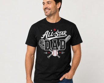 All-Star Dad Shirt, Vintage Baseball Dad Tee, Father's Day Gift for Sports Dad, Baseball Coach T-Shirt, Men's Sport Graphic Tee