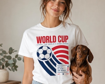 World Cup 2026 Shirt, Soccer Fan Gift, USA Soccer T-Shirt, Retro World's Game Tee, United We Play One Worldt, Vintage Soccer Jersey Style