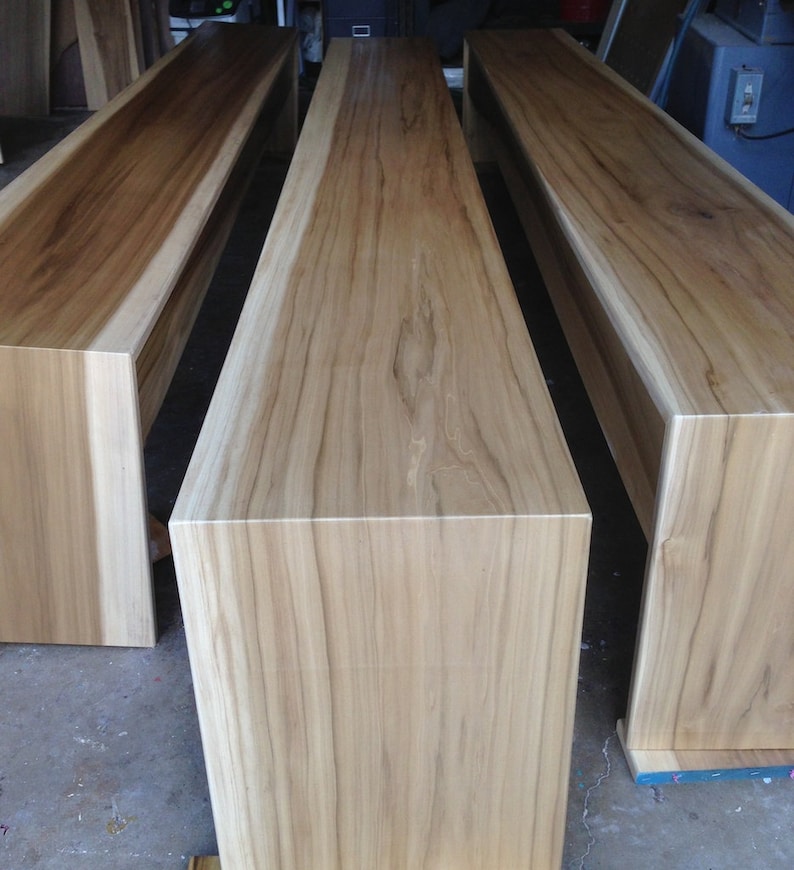 Banco de madera minimalista modernos y mesa de centro / / | Etsy