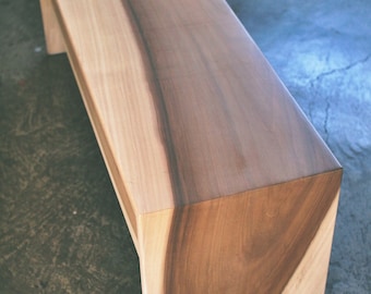 Modern Minimalist Hardwood Bench and Coffee Table   //   Wood Waterfall Effect in Suntanned Poplar