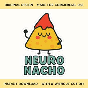 Neuro Nacho Neurodiversent PNG Aufkleber Design Digitaler Download, ADHD PNG Design für Print on Demand Store, Exekutivfunktion Aufkleber