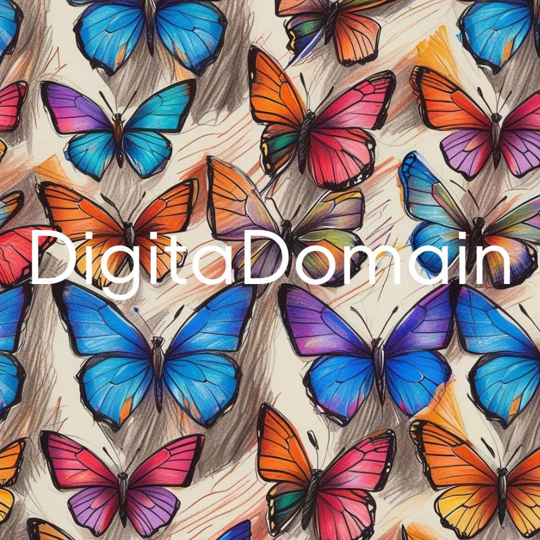 Seamless Watercolour Butterflies Digital Paper 20 Butterfly Blooms ...