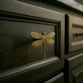 Gold Dragonfly Brass Cabinet Handle, Art Deco Animal Drawer Pull, Nature Inspired Furniture Knob for Wardrobe Nursery, Modern Hardware product logo