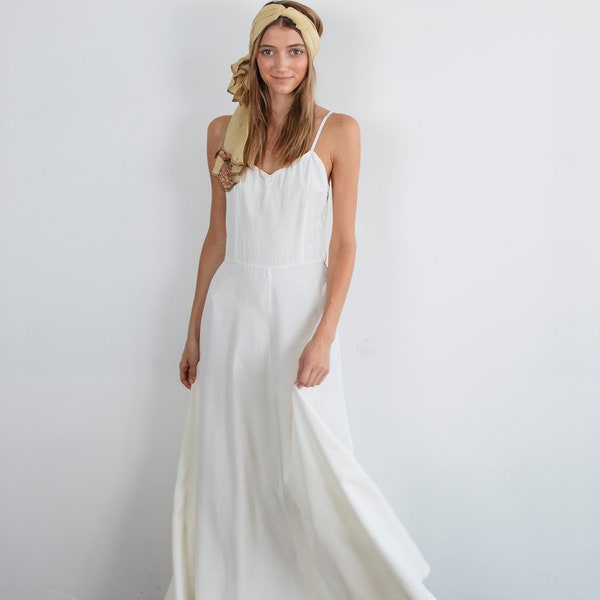 1920's Antique White Maxi Dress