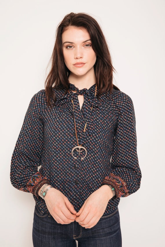 1970's Oscar De La Renta Floral Bohemian Secretary