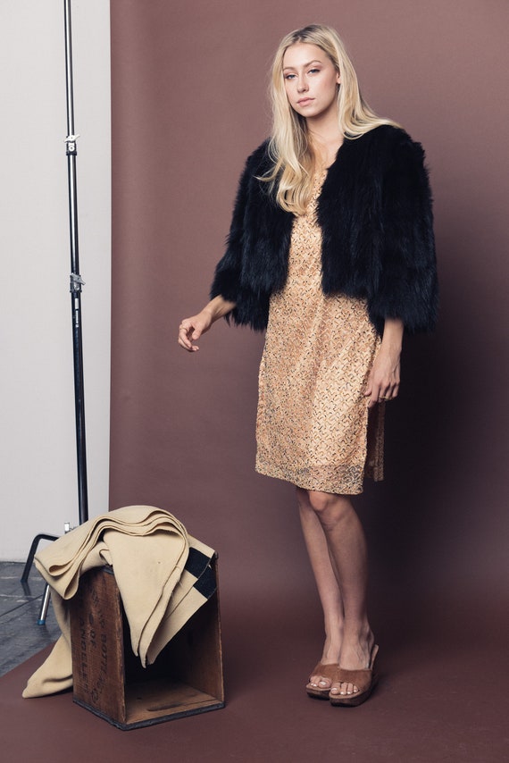 1960's Cropped Fur Evening Jacket