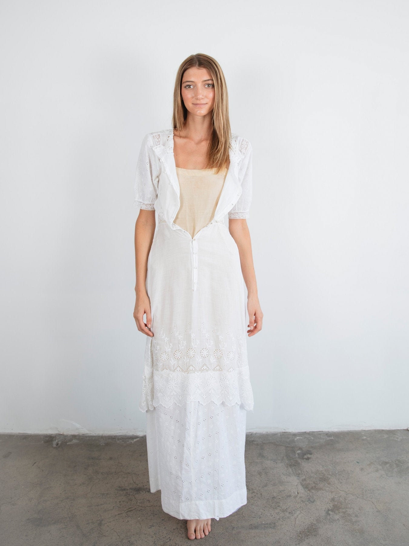 cotton lace maxi dress