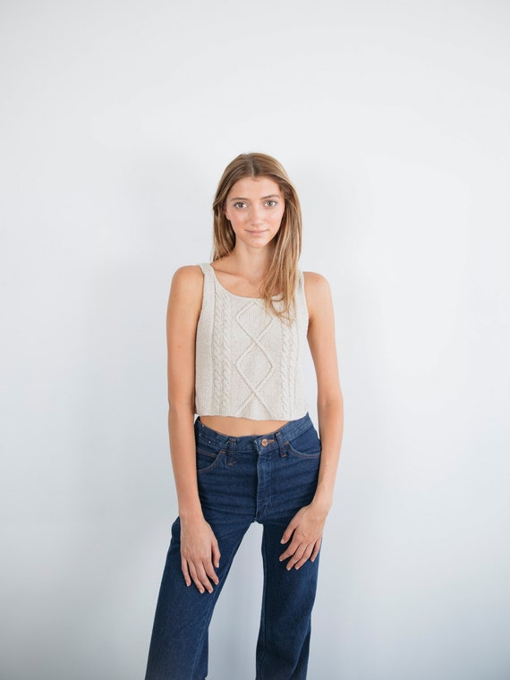 1990's Knit Cropped Tank Top