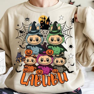 Labubu Halloween PNG SVG | Cute Spooky Monster Doll Clipart, Cartoon Characters, Trick or Treat Digital Download, Kids & Girls Gift Design