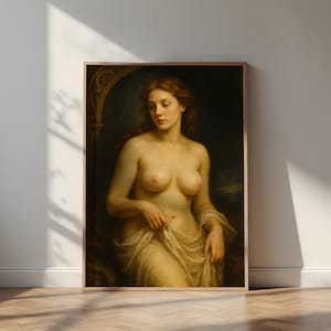 Vestigio de Venus / Óleo clásico sobre lienzo, arte digital para dormitorio, paredes de galería o interiores inspirados en mitos