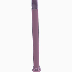 May include: A mauve-colored, cylindrical bolt with a threaded top and a decorative base. The bolt is a solid color and appears to be made of metal. The threaded portion is approximately 1 inch long.