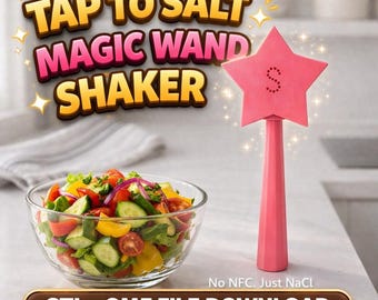 Tocca per stampare la bacchetta magica per il sale Star Shaker STL / 3MF, dispenser di sale magico, gadget da cucina divertente di TikTok, bacchetta magica virale in stampa 3D.