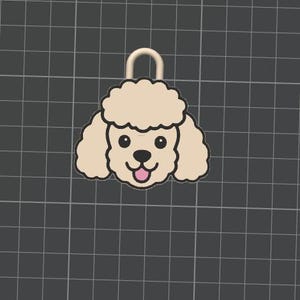 Soda Can Tab Opener Keychain 3D Printer File | Kawaii Poodle Dog Face | STL 3MF image 4