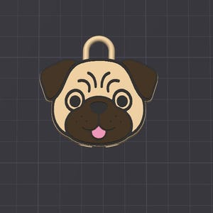 Soda Can Tab Opener Keychain 3D Printer File | Kawaii Pug Dog Face | STL 3MF image 5
