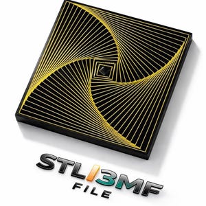 Spinner cuadrado STL 3MF, objeto de escritorio geométrico, diseño de movimiento satisfactorio, archivos de impresión 3D, decoración moderna, descarga instantánea, licencia 3D STL