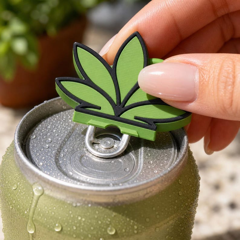 Weed Leaf Can Opener STL 3MF, Cannabis Nail Saver Keychain 3D Print File, 420 Gift Commercial Use Digital Download image 7