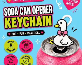 Soda Can Tab Opener Keychain 3D Printer File | Silly Goose with Bow | STL 3MF Beginner Friendly