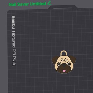 Soda Can Tab Opener Keychain 3D Printer File | Kawaii Pug Dog Face | STL 3MF image 3