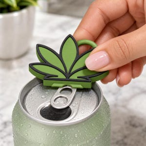 Weed Leaf Can Opener STL 3MF, Cannabis Nail Saver Keychain 3D Print File, 420 Gift Commercial Use Digital Download image 4