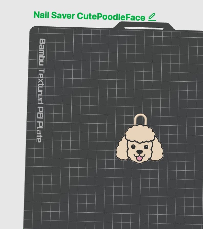 Soda Can Tab Opener Keychain 3D Printer File | Kawaii Poodle Dog Face | STL 3MF image 2