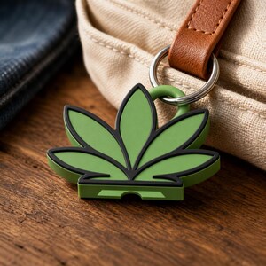 Weed Leaf Can Opener STL 3MF, Cannabis Nail Saver Keychain 3D Print File, 420 Gift Commercial Use Digital Download image 3
