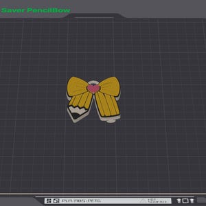 Pencil Bow Can Opener STL 3MF, Teacher Gift Nail Saver Keychain 3D Print File, Back to School Commercial Use image 6