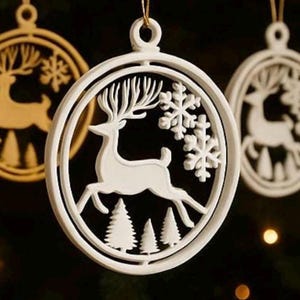 3D Hirsch Ornament STL | Rotierende Schneeflocke Kugel (Digitaler Download)