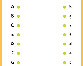 Alphabets matching worksheet (DIGITAL DOWNLOAD)