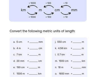 Maths worksheet (Digital Download)
