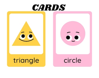 Printable Shape Flash Cards: Preschool & Kindergarten Learning (PNG Digital Download)