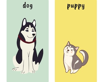 Animals and Their Babies Flash Cards: Educational Kids Learning Game (Digital Download)