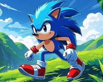 Sonic the Hedgehog PNG: 3D Fan Art (Digital Download)