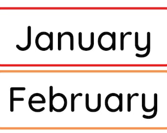 Months of the Year Flash Cards: Colorful Educational Printable (Digital Download)