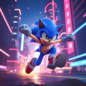 Sonic Digital Character / Printable Digital Download| Sonic the Hedgehog Poster Printable Wall Art