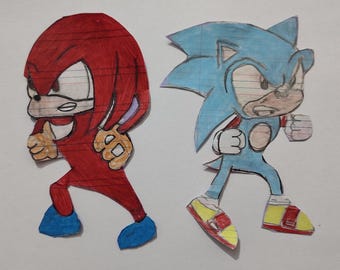 Knuckles Fan Art Print: Hand-Drawn Sonic Character (Digital Download, 4608×2582 pixels)