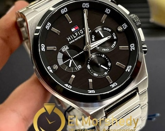 Tommy Hilfiger Men’s Stainless Steel Black Dial Multi-Function Watch.new with tags