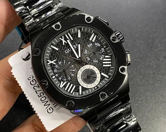 GUESS Headline GW0572G3 Horloge heren zwart multifunctionele vierkante wijzerplaat quartz roestvrij staal origineel horloge
