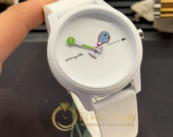 Lacoste x Jeremyville Tennis Watch: White Silicone, 40mm, New in Box
