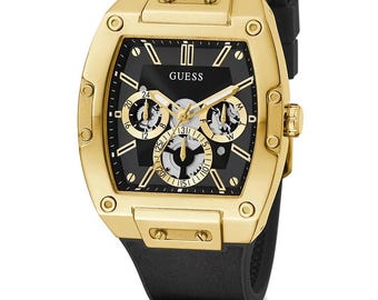 Montre squelette homme de luxe en acier inoxydable noir tonneau multifonction à quartz japonais