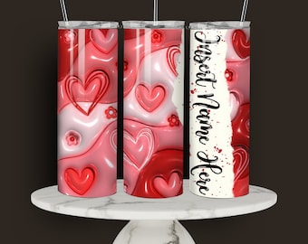 Custom 3D Sublimated Stainless Steel Tumbler: Personalized 20 oz Skinny Tumbler