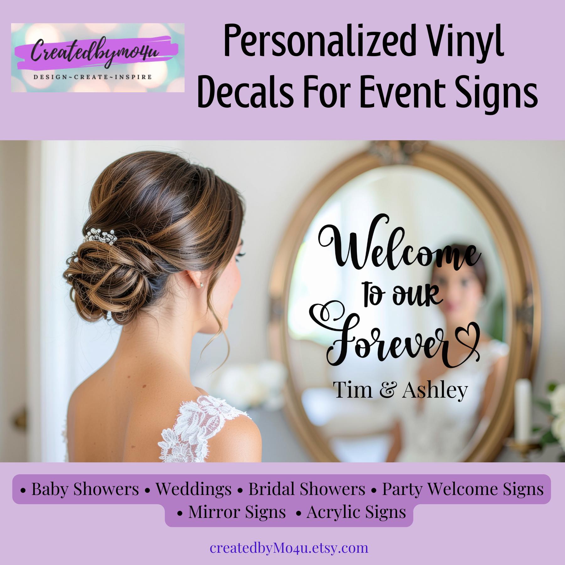 Custom Event Sign Decal | Personalized Welcome Vinyl Lettering for ...