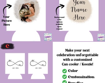 Custom Wedding Koozies: Personalized Neoprene Can Coolers