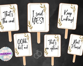 Ho detto sì al vestito, Segni di pagaia per lo shopping dell'abito da sposa - Colore - PDF stampabile, Download istantaneo, Oro, Ovale