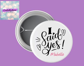 Personalized Pinback Buttons: Bridal Party Favors, Custom Reunion Badges