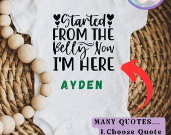 Personalized Baby Bodysuit: Custom Quote, Sublimated Design