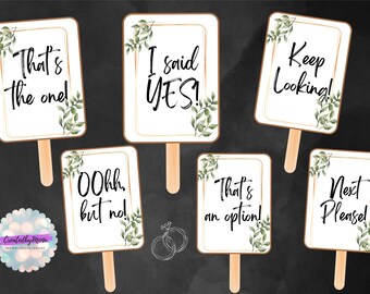 Ho detto sì al vestito, Segni di pagaia per lo shopping dell'abito da sposa - Colore - PDF stampabile, Download istantaneo, Foglia, Foglie, Verde