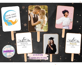 Custom Face Fans with Handles: Personalized Party & Wedding Favors