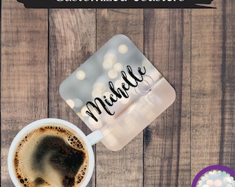 Personalized Neoprene Coasters: Custom Photo, Logo, or Text - 4" Square