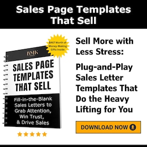 Plantillas de páginas de venta de alta conversión para negocios de productos y servicios digitales, páginas de venta de cursos de coaching y plantillas de landing pages para embudos de ventas.