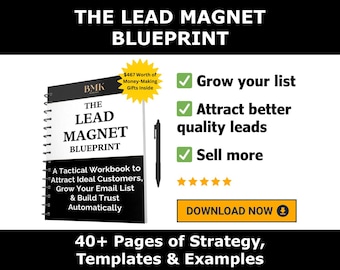 Lead Magnet Workbook for Coaches, Etsy Sellers & Small Business, Grow Your Email List, Attract Ideal Clients, Plan a High-Converting Freebie